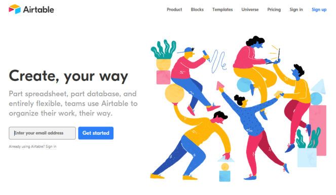 Airtable landing page