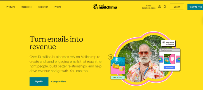 Mailchimp landing page