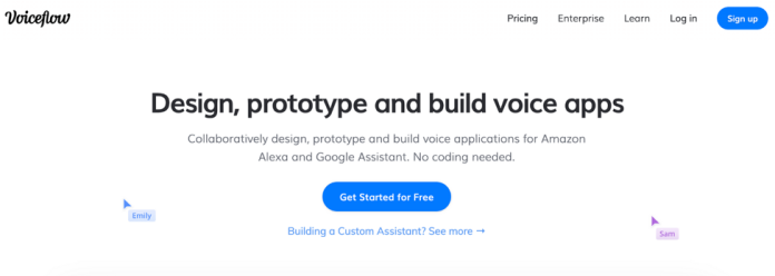 Voiceflow landing page