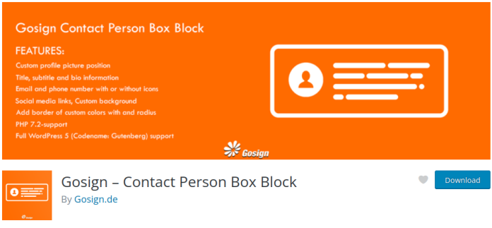 Gosign – Contact Person Box Block