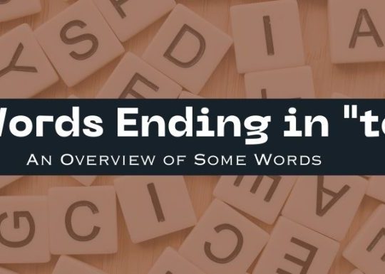 Words Ending in “to”: An Overview of Some Words